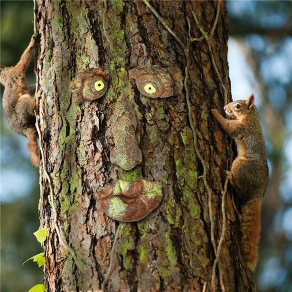 Tree Faces Decor Outdoor,Tree Face Outdoor Statues OldMan Tree Hugger Bark Ghost - Picture 4 of 6